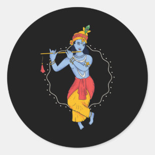 Lord Krishna Ronde Sticker