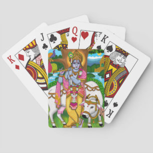 Lord Krishna speelt kaarten