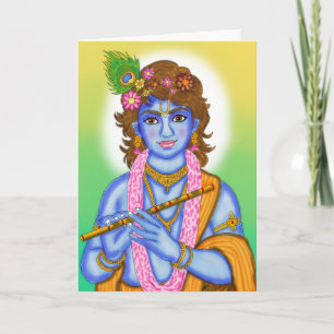 Lord Krishna wenskaart Kaart
