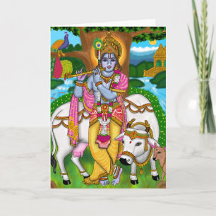 Lord Krishna Wenskaart Kaart