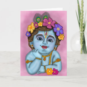 Lord Krishna wenskaart Kaart