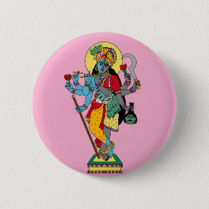 Lord Krishnakali Stickers Ronde Button 5,7 Cm