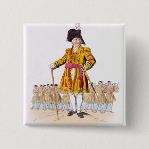 Lord Mayor uit 'Costume of Great Britain', openbaa Vierkante Button 5,1 Cm
