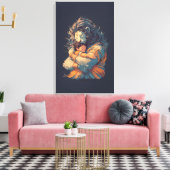 Lord Narasimha Hugging Prahlada Canvas Muurkunst Afdruk (Insitu (Woonkamer))