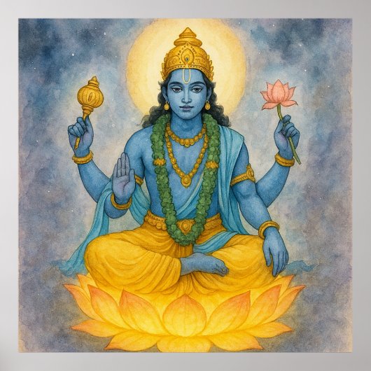 Lord Narayan | Bewaarder van het Universum & Godde Poster (Voorkant)