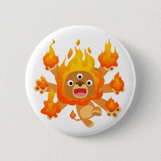 Lord of Fire! Button Badge (schattige cartoon leeu (Voorkant)
