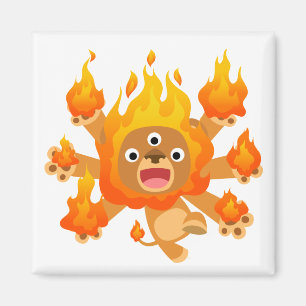 Lord of Fire! (schattige cartoon leeuw) Magnet Magneet