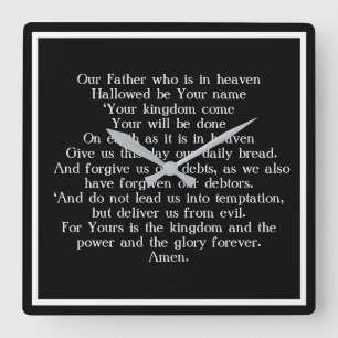 Lord Prayer Vierkante Klok