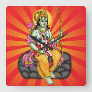 Lord Rama wandklok Vierkante Klok