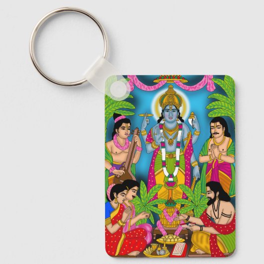 Lord Satyanarayan-sleutelhanger Sleutelhanger (Voorkant)