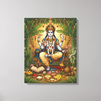 Lord Satyanarayana Art mural dévotionnel hindou