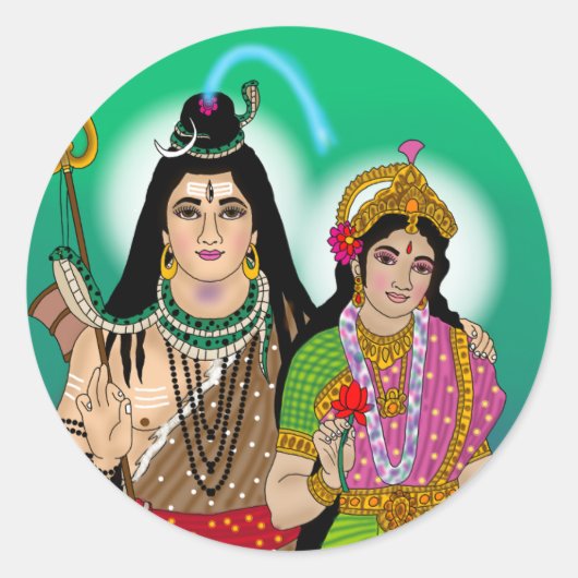 Lord Shiv Parvati Sticker (Voorkant)