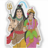 Lord Shiv Parvati Sticker (Voorkant)