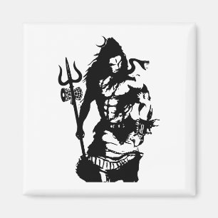 Lord Shiva Art Angry Trishul Magneet