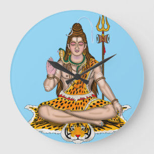 Lord Shiva Hindoegodheid Aangepaste Wandklok Grote Klok