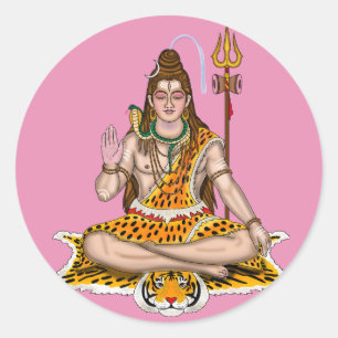 Lord Shiva Hindoestaanse Godheid Custom Vinyl Stic Ronde Sticker
