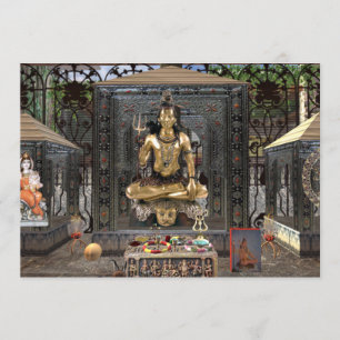 Lord Shiva Hindu Temple Invitation Matte 5 x 7 inc Kaart