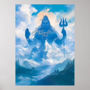 Lord Shiva in het Kailasa Poster