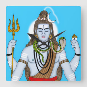 Lord Shiva-klok Vierkante Klok