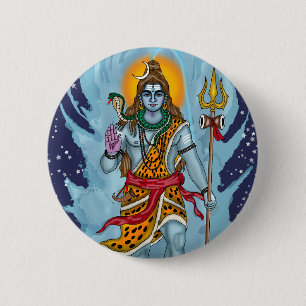 Lord Shiva-knopbadge Ronde Button 5,7 Cm