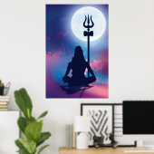 Lord Shiva Mediterende kunst aan de muur Poster (Thuiskantoor)