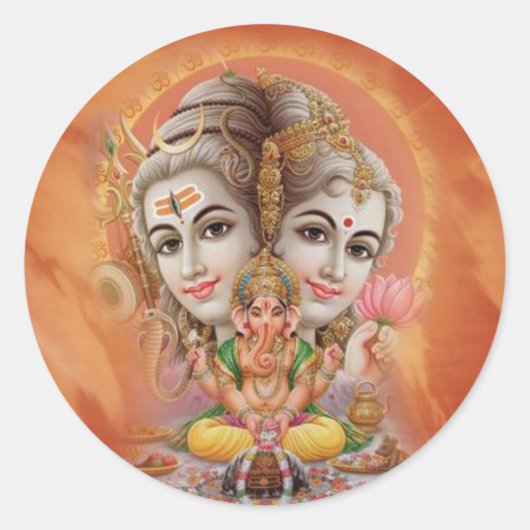 Lord Shiva Ronde Sticker (Voorkant)