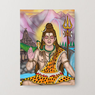 Lord Shiva spirituele hindoeïstische godheid aange Button