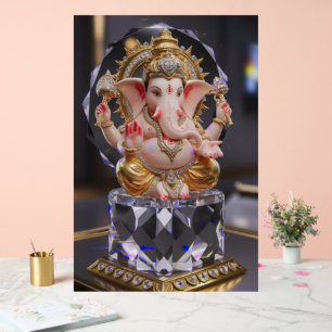 Lord Shree Ganesha Crystal & Diamond Sculpture