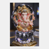Lord Shree Ganesha Crystal & Diamond Sculpture Acryl Bord (Voorkant)