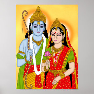 Lord Sitaram Poster – Goddelijke Muurkunst & Huisd
