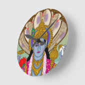 Lord Vishnu Clock Ronde Klok (Hoek)