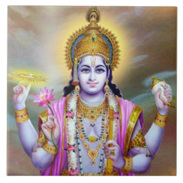Lord Vishnu Floral Fine Art Tegeltje