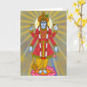 Lord Vishnu Greeting Card Kaart (Gele Bloem)