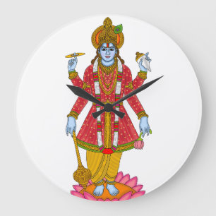 Lord Vishnu Klok – Goddelijke Wanddecoratie & Huis