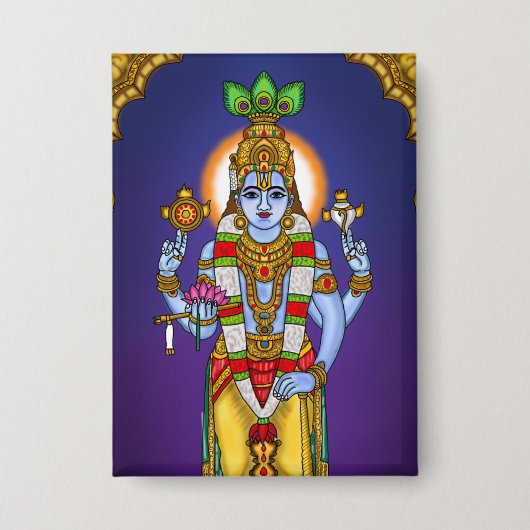Lord Vishnu-knop Button (Voorkant)
