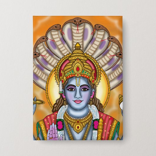 Lord Vishnu-knop Button (Voorkant)