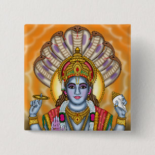 Lord Vishnu-knop Vierkante Button 5,1 Cm