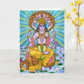 Lord Vishnu Wenskaart Kaart (Gele Bloem)