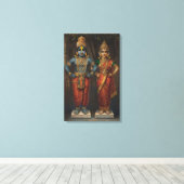 Lord Vitthal et Rakhumai Devi en toile murale (Insitu (Plancher de Bois))