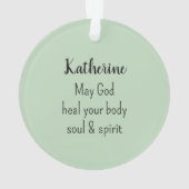 Lord Who Heals Light Green Simple Christian Ornament (achterkant)