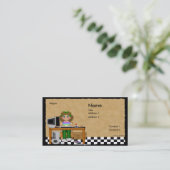 L'ordinateur ouvre le carte de visite (Debout devant)