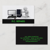 L'ordinateur répare le carte de visite (Devant / Derrière)