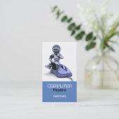 L'ordinateur répare le carte de visite (Debout devant)