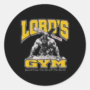 Lords Gym Bench Druk op de Sin of the World2 Ronde Sticker