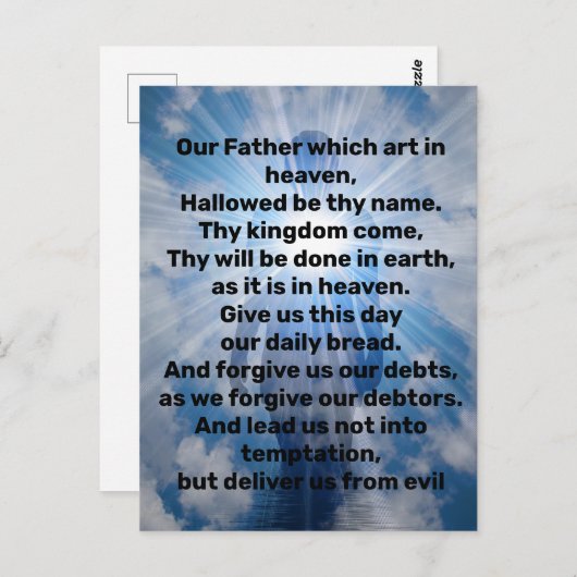 Lord's Prayer Briefkaart (Voorkant / Achterkant)