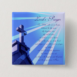 Lord's Prayer Design Pin Vierkante Button 5,1 Cm