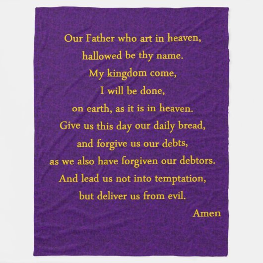 LORDS PRAYER FLEECE DEKEN (Voorkant)