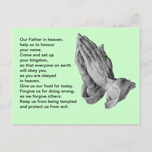 Lord's Prayer Green Briefkaart (Voorkant)