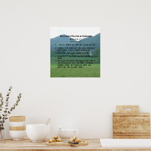 Lord's Prayer in Cherokee Characters Poster (Keuken)