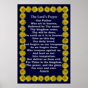 Lord's Prayer in een Dandelion-Lijst Poster